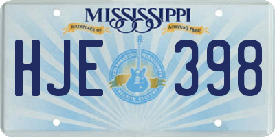 MS license plate HJE398