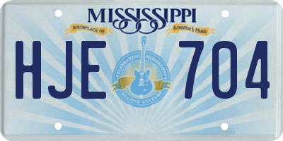MS license plate HJE704