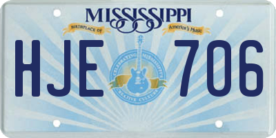 MS license plate HJE706