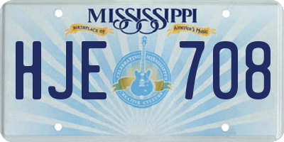 MS license plate HJE708