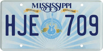 MS license plate HJE709