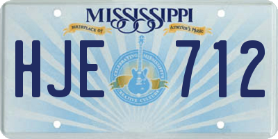 MS license plate HJE712