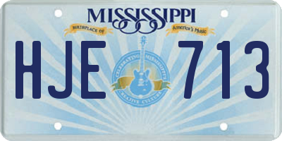 MS license plate HJE713