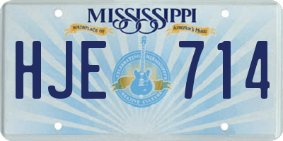 MS license plate HJE714