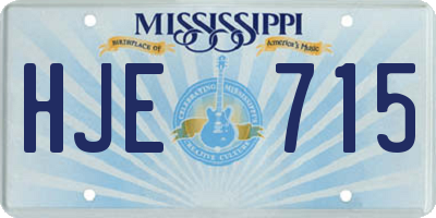 MS license plate HJE715