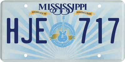 MS license plate HJE717