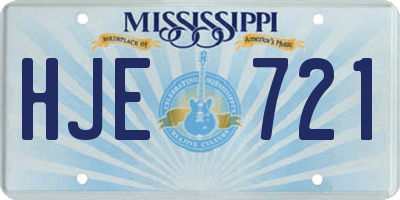 MS license plate HJE721