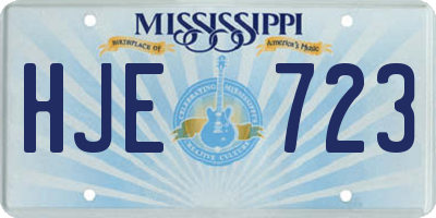 MS license plate HJE723