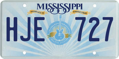 MS license plate HJE727