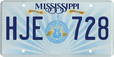 MS license plate HJE728