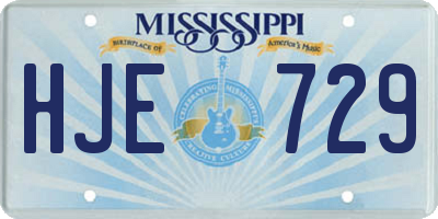 MS license plate HJE729