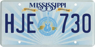 MS license plate HJE730