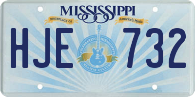 MS license plate HJE732