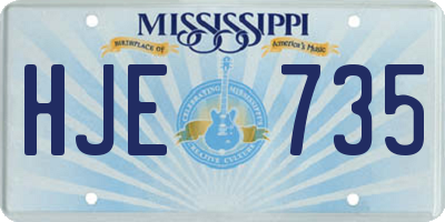 MS license plate HJE735