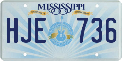 MS license plate HJE736