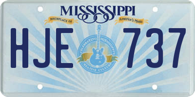 MS license plate HJE737