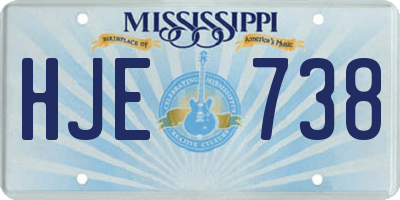 MS license plate HJE738