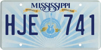 MS license plate HJE741