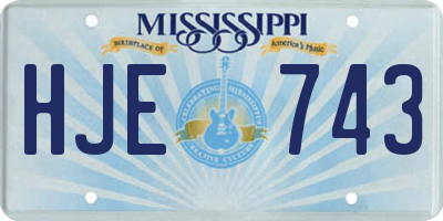 MS license plate HJE743