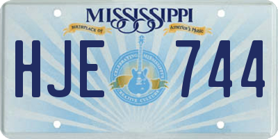 MS license plate HJE744