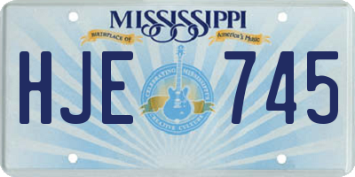 MS license plate HJE745