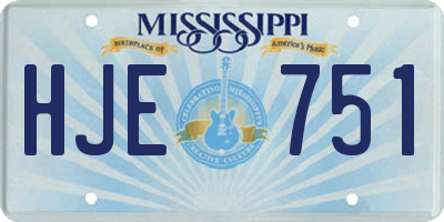 MS license plate HJE751