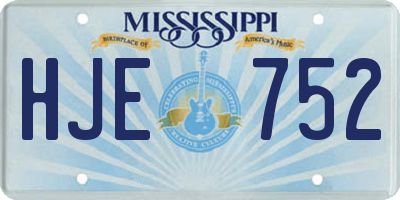 MS license plate HJE752