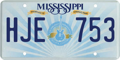 MS license plate HJE753
