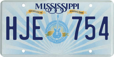 MS license plate HJE754