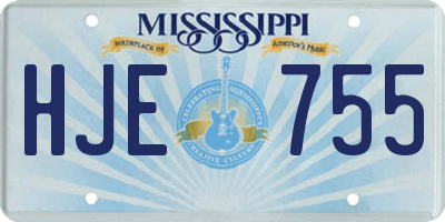 MS license plate HJE755
