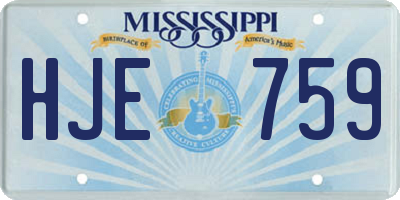MS license plate HJE759