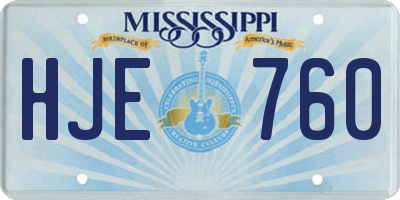 MS license plate HJE760