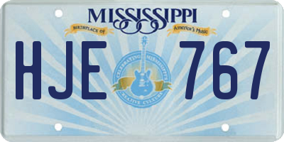 MS license plate HJE767