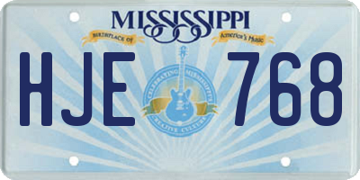 MS license plate HJE768