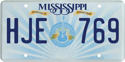 MS license plate HJE769