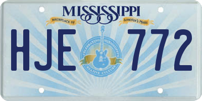 MS license plate HJE772