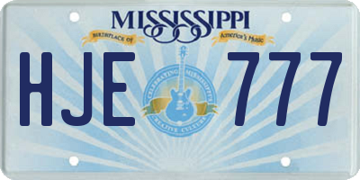 MS license plate HJE777