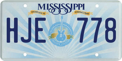 MS license plate HJE778