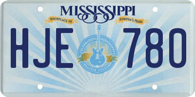 MS license plate HJE780