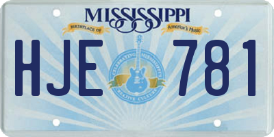 MS license plate HJE781