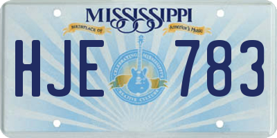 MS license plate HJE783