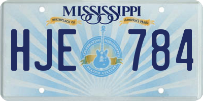 MS license plate HJE784