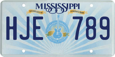 MS license plate HJE789