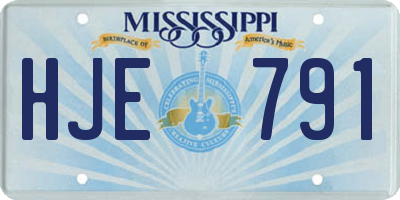 MS license plate HJE791