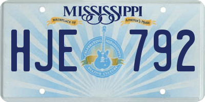 MS license plate HJE792