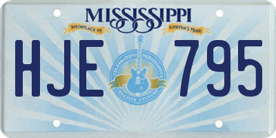 MS license plate HJE795