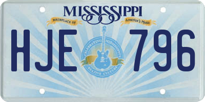 MS license plate HJE796