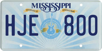 MS license plate HJE800