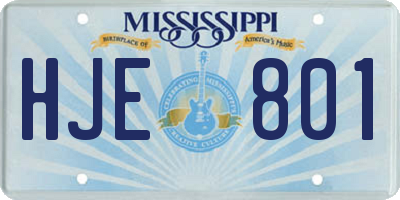 MS license plate HJE801