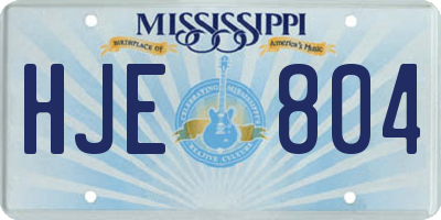 MS license plate HJE804